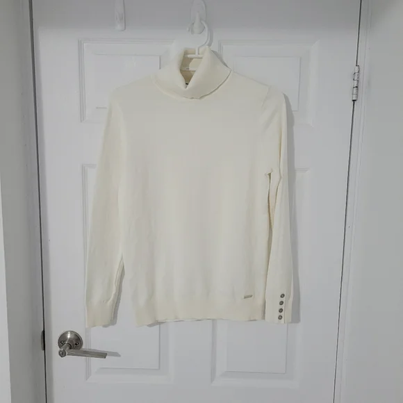 Tommy Hilfiger White Turtleneck, Size S - Picture 2 of 3